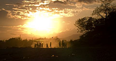 Playing Volleyball, Attapeu, Laos