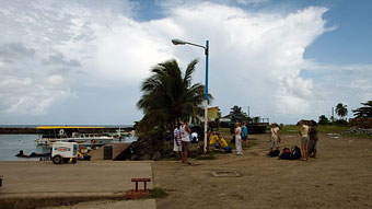 Stranded travelers waiting for the panga