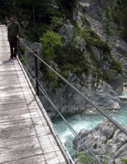 suspension bridge, near Bled, slovenia