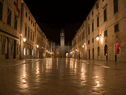 Main Street Nightscape, Dubrovnik, Croatia