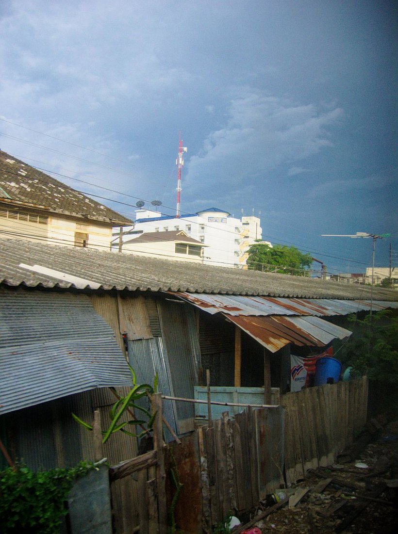 view from window of a train, Thailand photographed by luxagraf