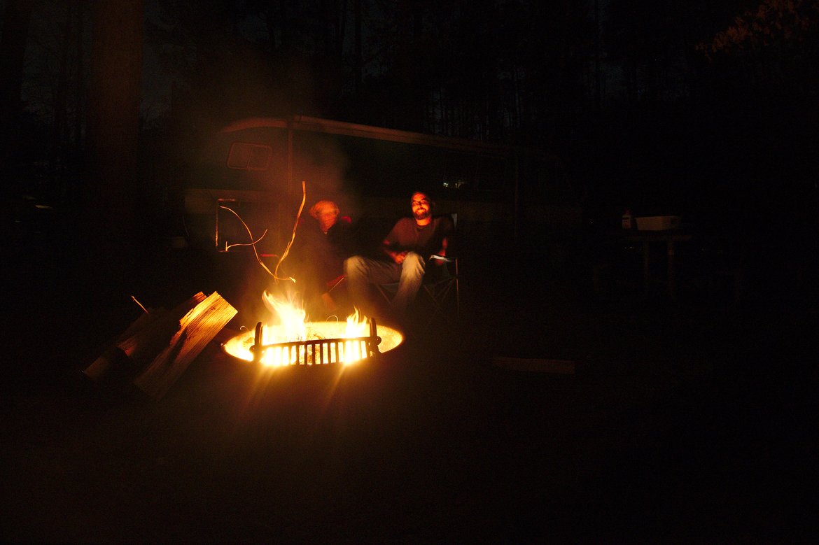 campfire photographed by luxagraf