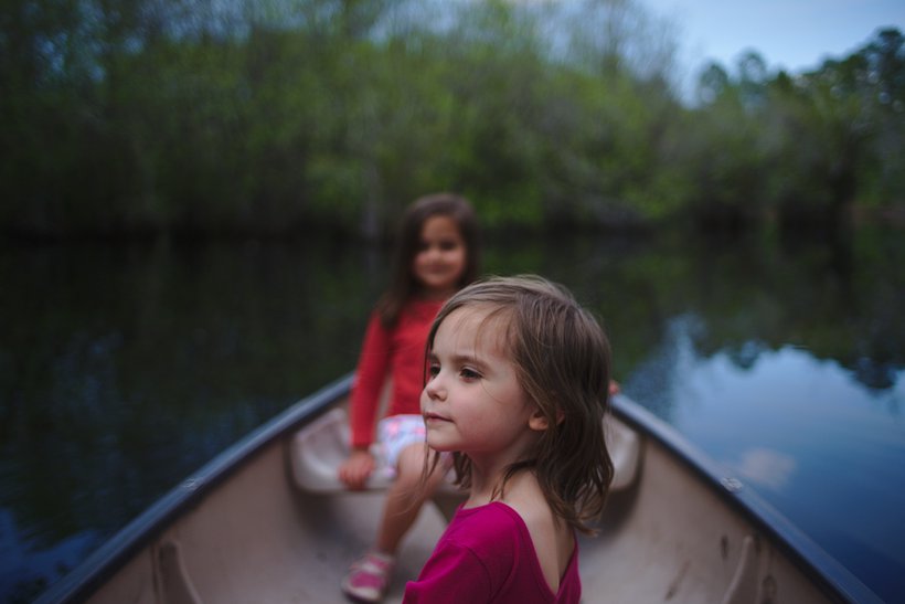 Lilah in canoe photographed by luxagraf