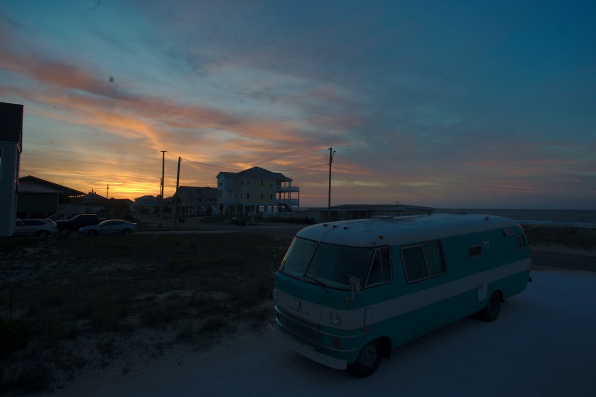 1969 Dodge Travco at St George Island, FL photographed by luxagraf