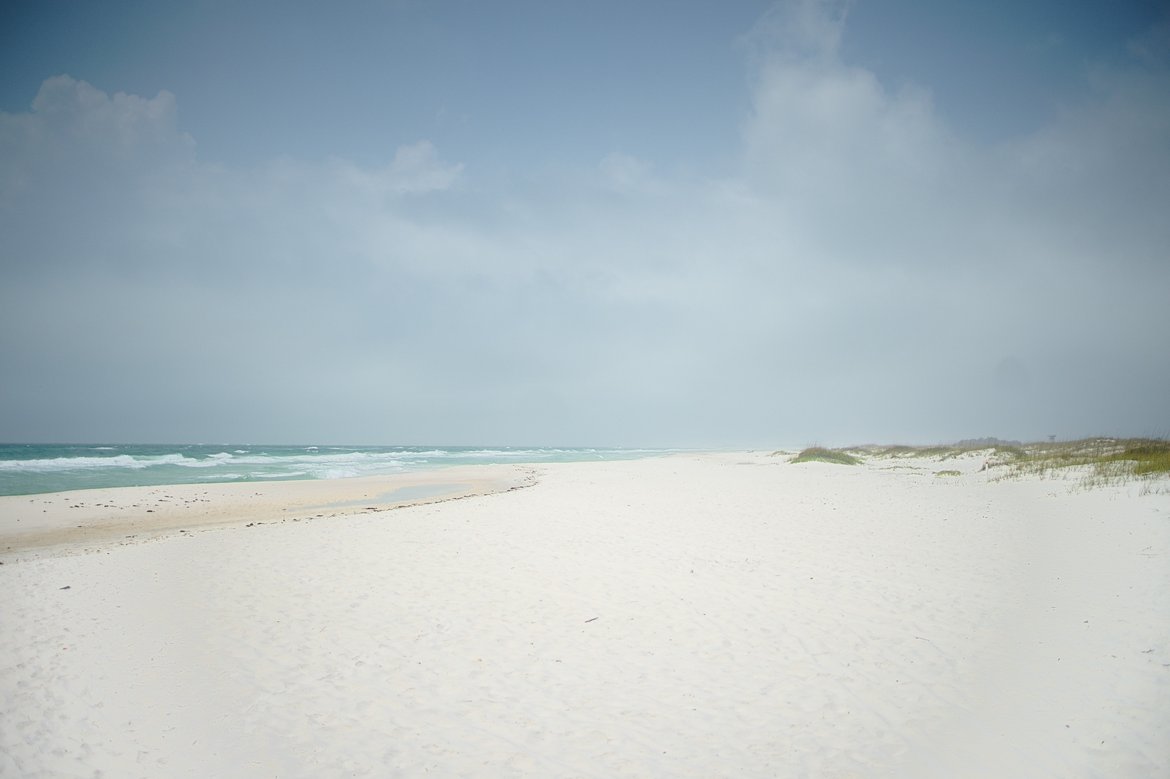 Empty beach at gulf islands national seashore photographed by luxagraf