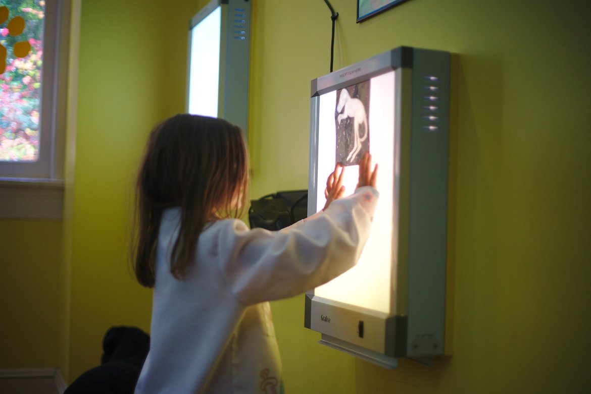 playing vet at the children's museum photographed by luxagraf