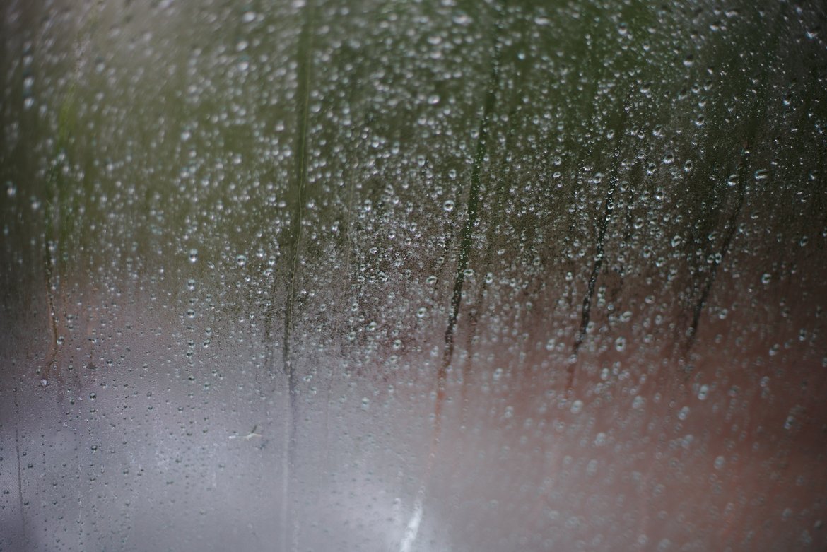 rainy windshield photographed by luxagraf