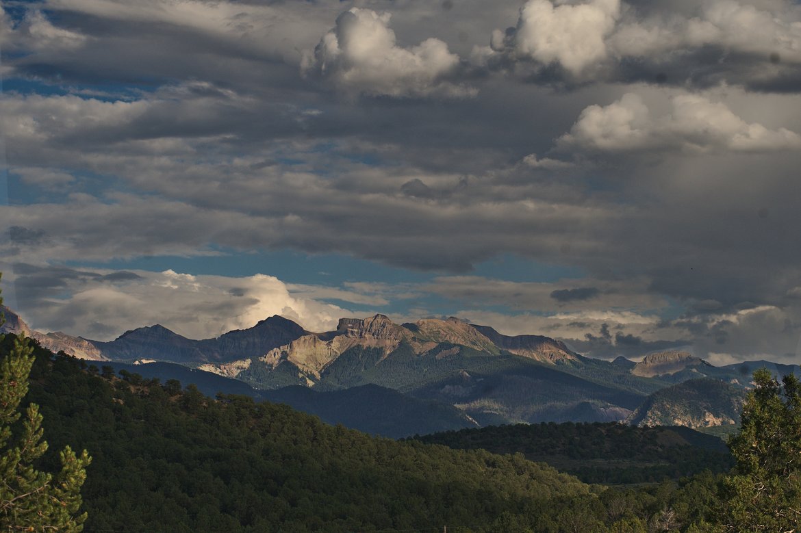 The Cimmaron range over Ridgeway state park photographed by luxagraf