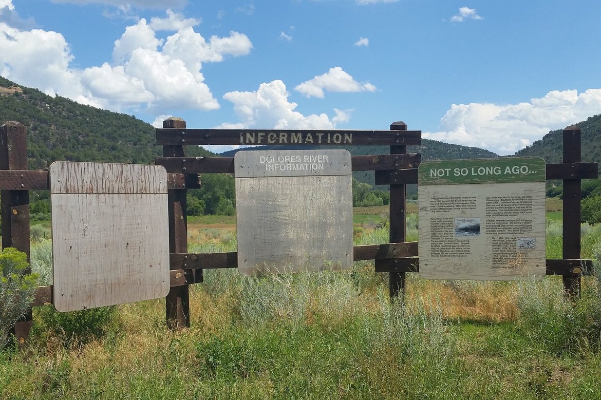 signs, dolores river photographed by Corrinne Gilbertson