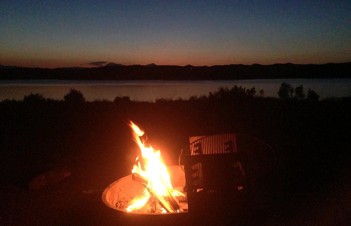 Sunset over the lake, trinidad, co photographed by luxagraf