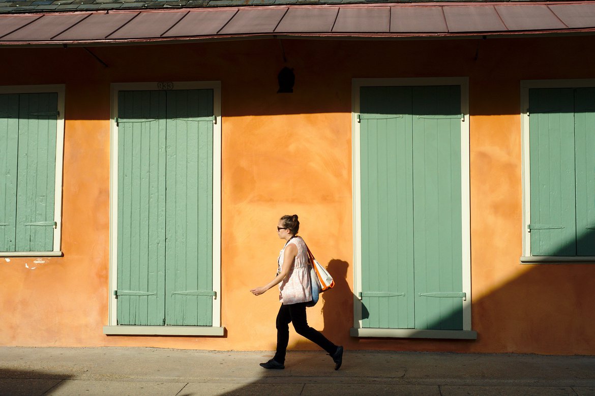 walking, new orleans photographed by luxagraf