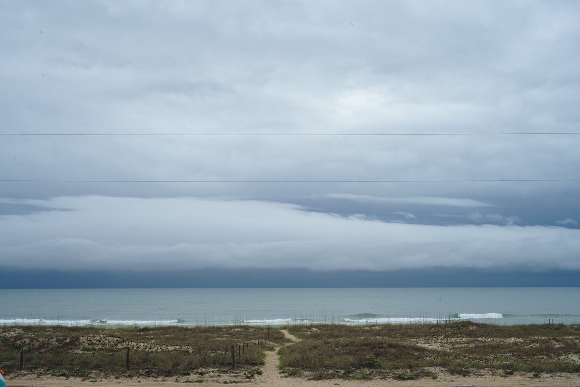 Dark storm clouds, St George Island, FL photographed by luxagraf