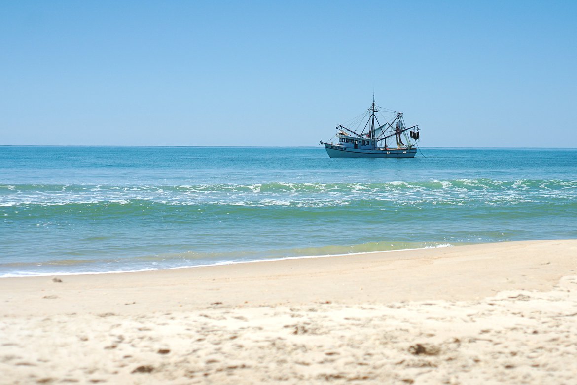 Fishing boat, St George Island, FL photographed by luxagraf