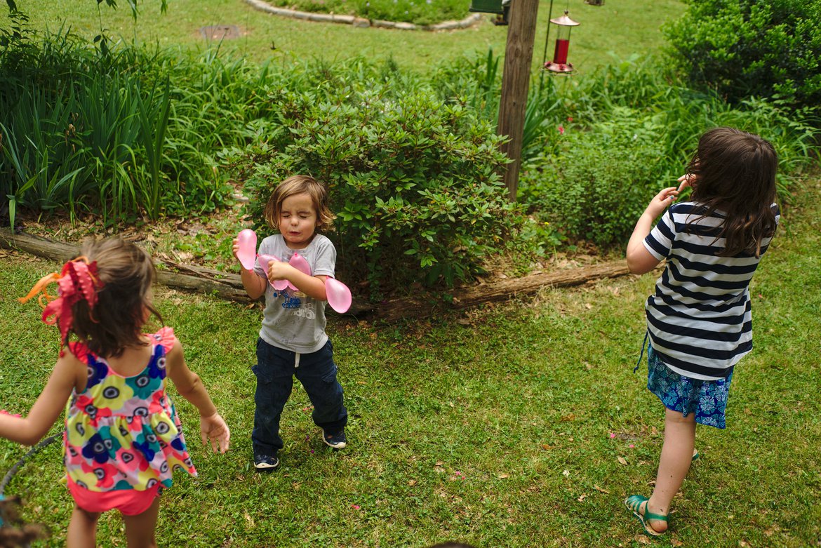 Water Balloon Fight, Athens, GA photographed by luxagraf