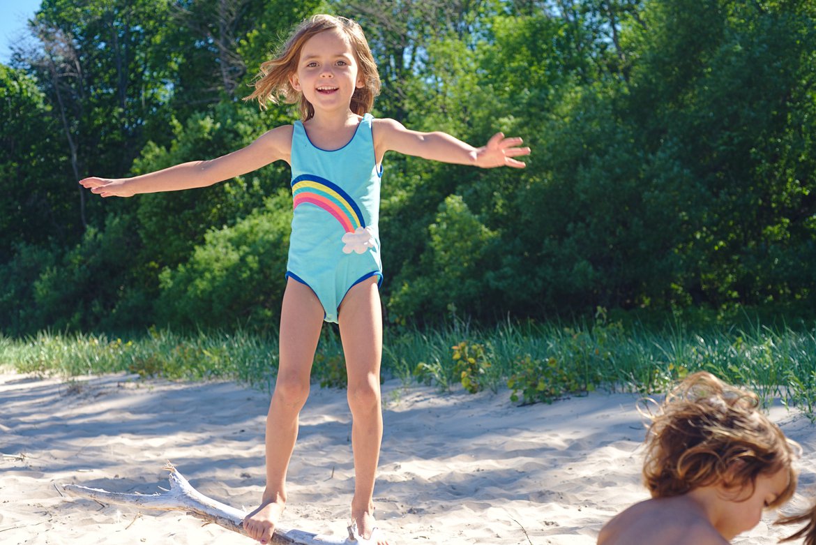 Playing at Lake Michigan, Harrington Beach State Park, WI photographed by luxagraf