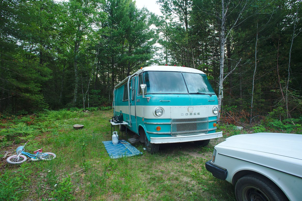 camping, cedar river, MI photographed by luxagraf
