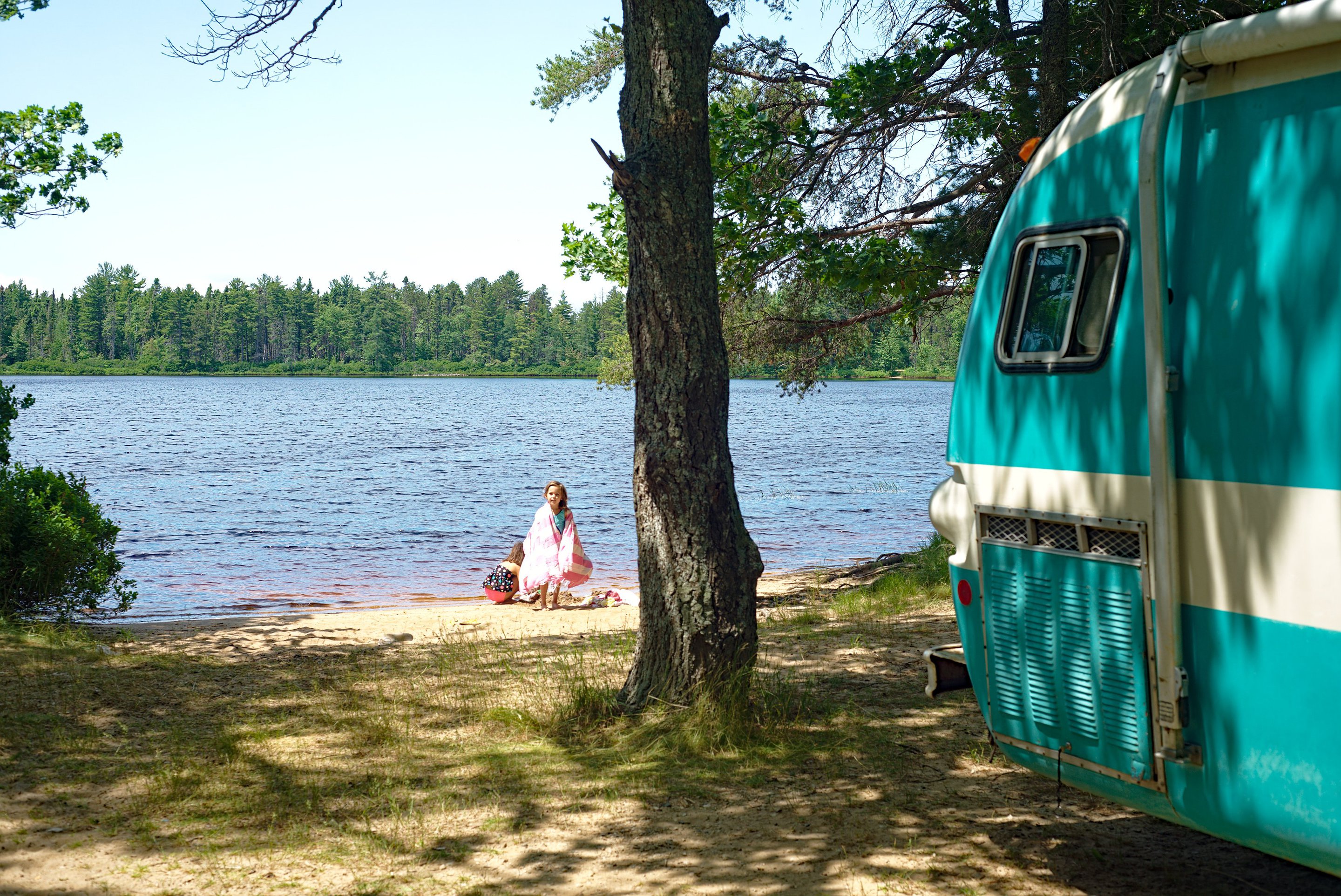 lakeside camping, andrus lake, MI photographed by luxagraf