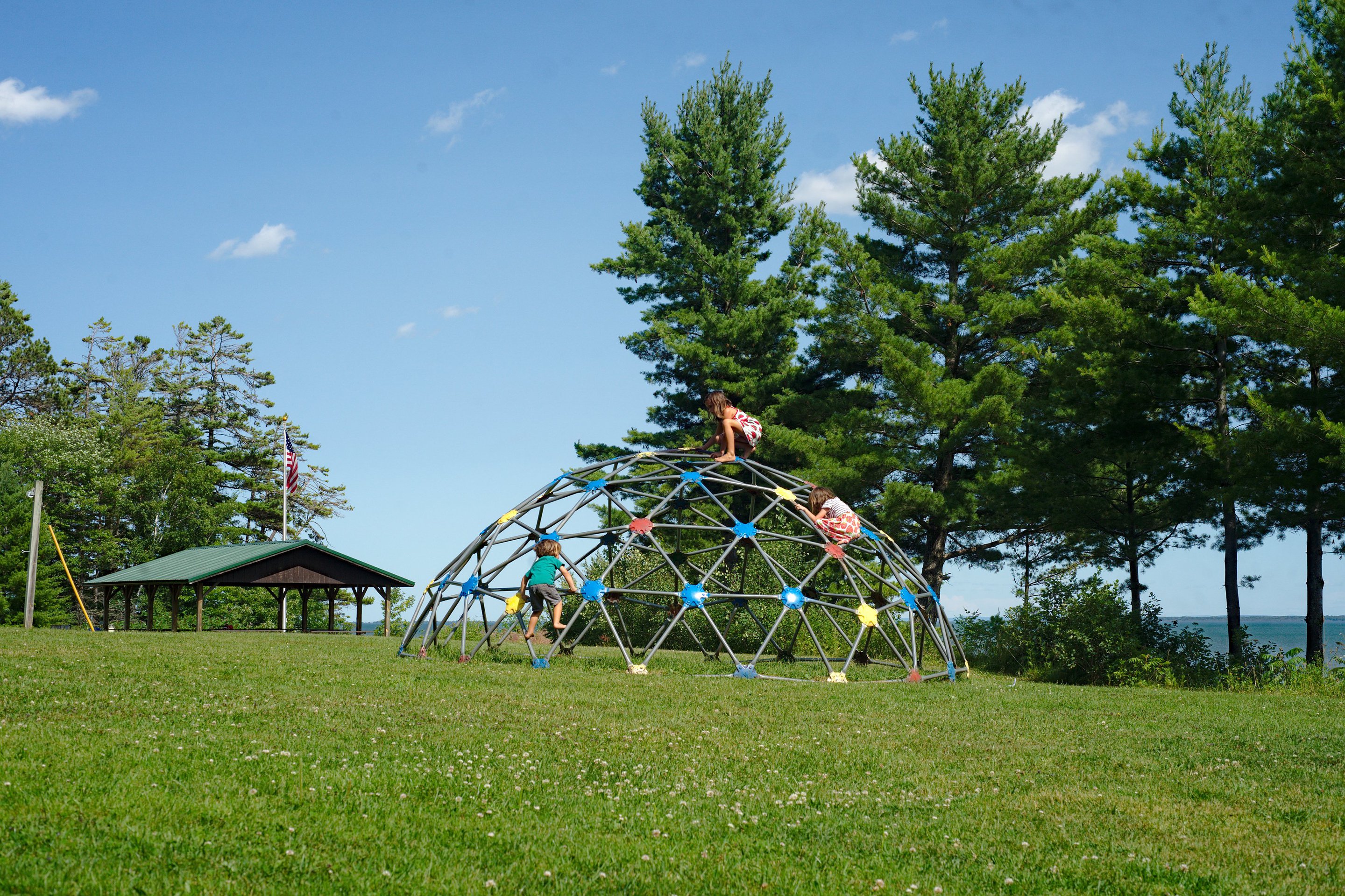Playground, memorial park, washburn, WI photographed by luxagraf