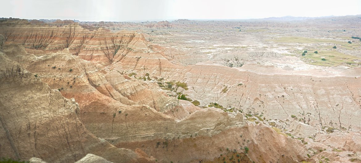 panorama, badlands np overlook. photographed by luxagraf