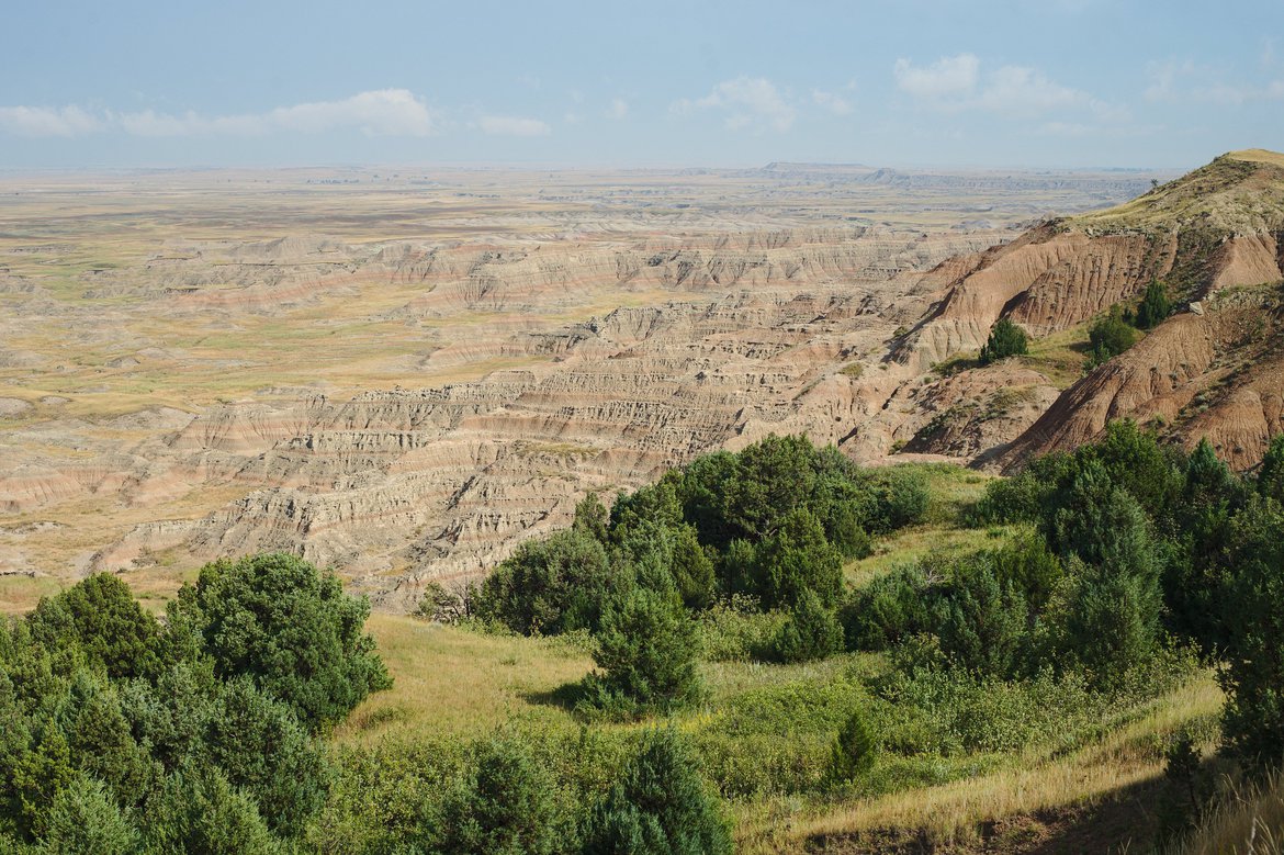 view of the badlands, buffalo gap national grasslands, wall, sd photographed by luxagraf