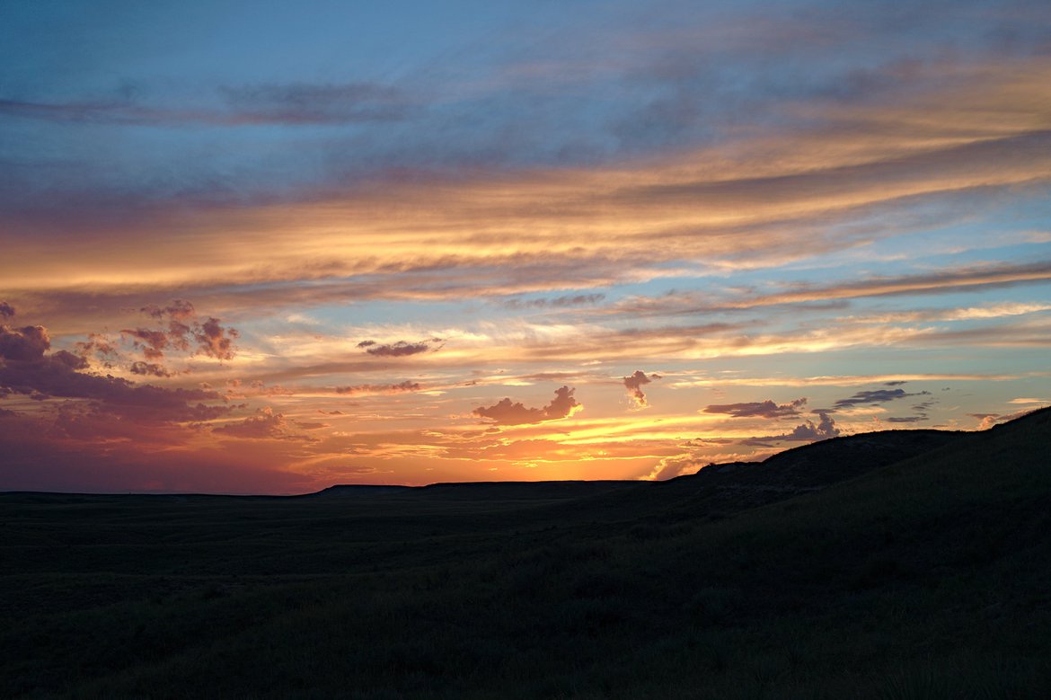 Sunset over Pawnee Grasslands, CO photographed by luxagraf
