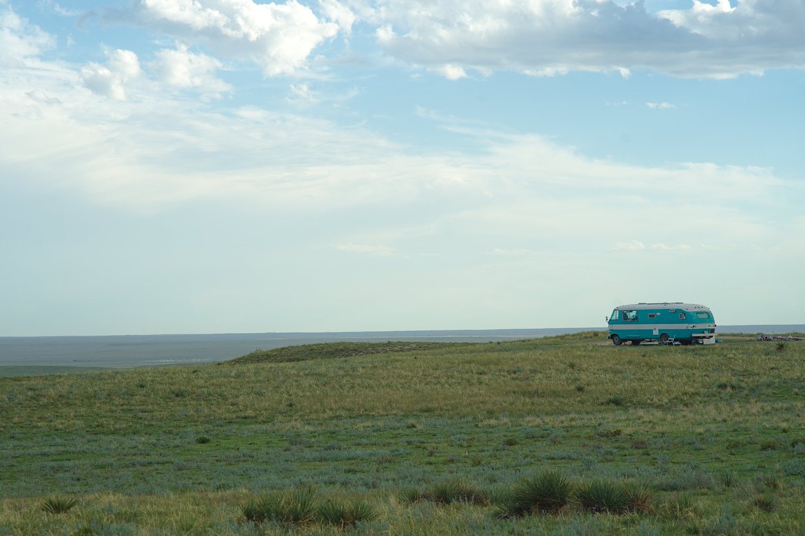 The bus, near Pawnee Buttes, Pawnee Grasslands, Colorado photographed by luxagraf