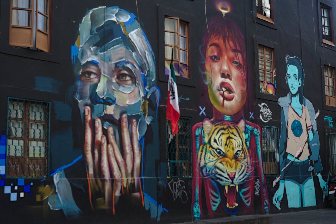 mural, mexico city, mexico photographed by luxagraf