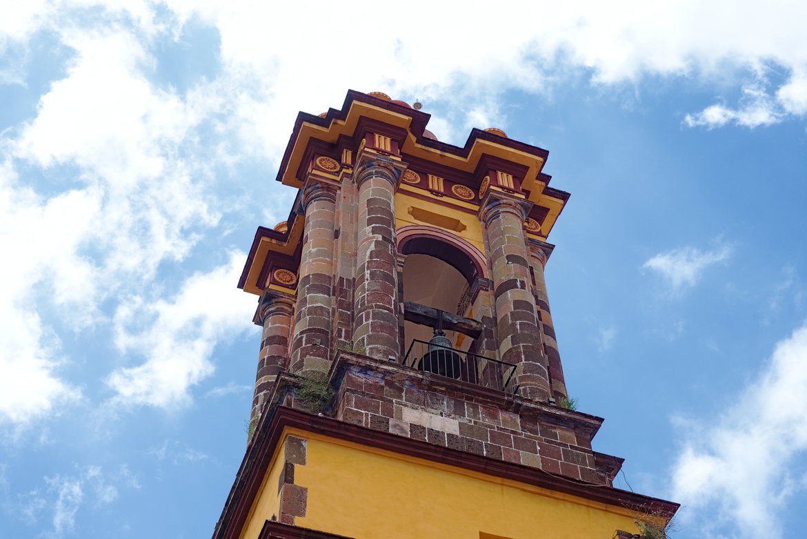 bell tower, san miguel de allende photographed by luxagraf