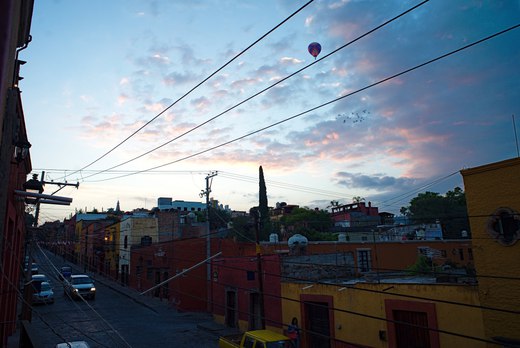 Early morning, Canal st, San Miguel de Allende photographed by luxagraf
