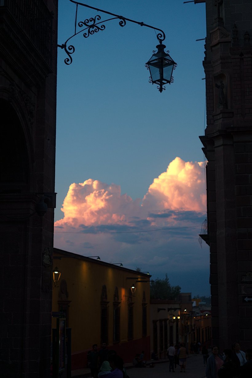Sunset from the jardin, San Miguel de Allende photographed by luxagraf