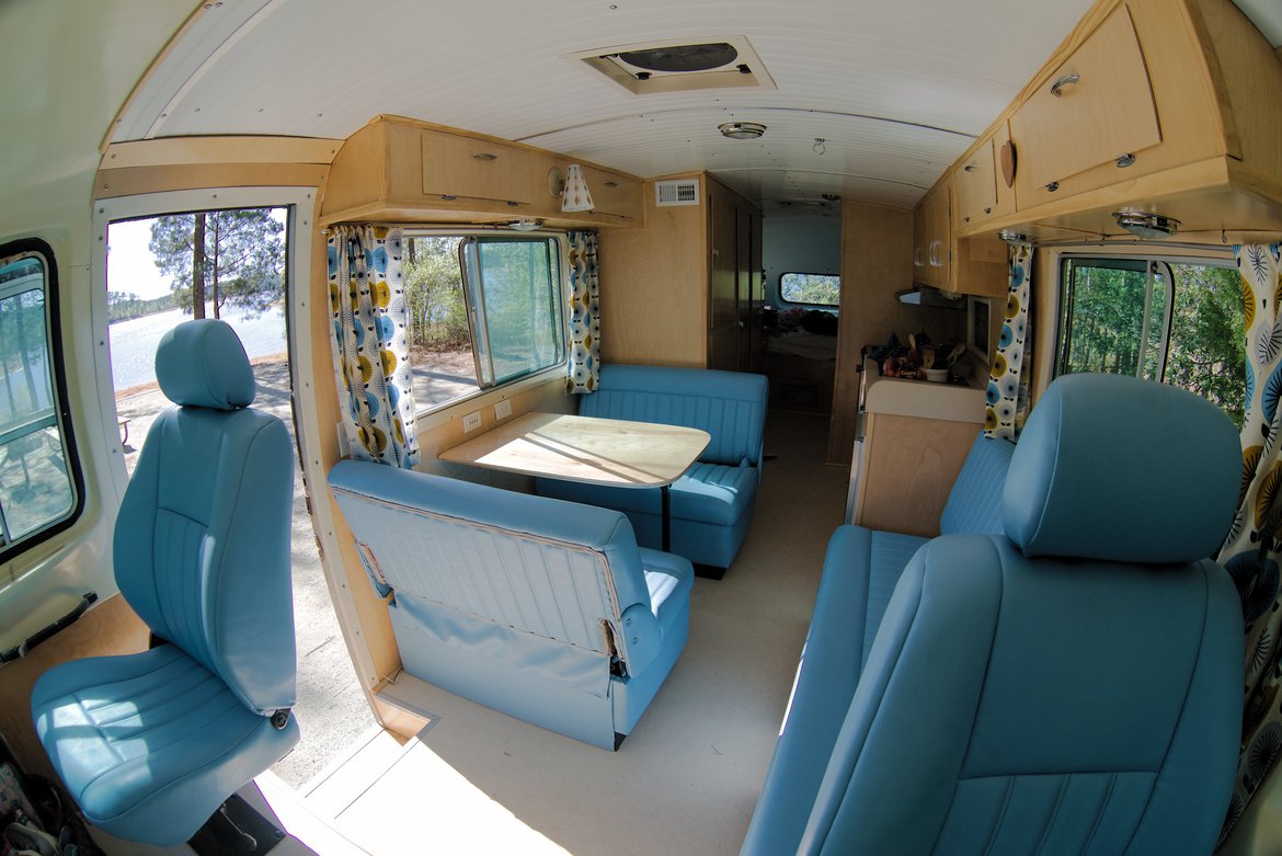 interior, restored,1969 Dodge travco motorhome photographed by luxagraf