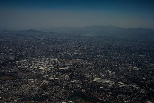mexico city from the airplane photographed by luxagraf