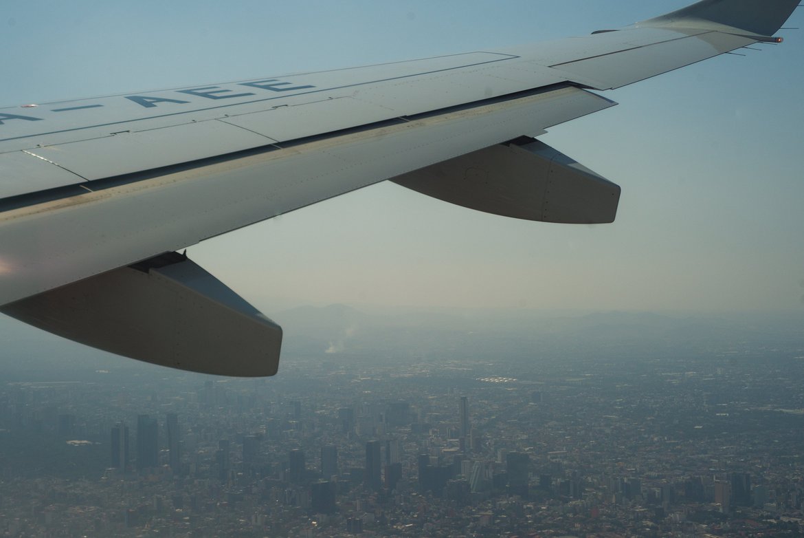 on the wing out of mexico city photographed by luxagraf
