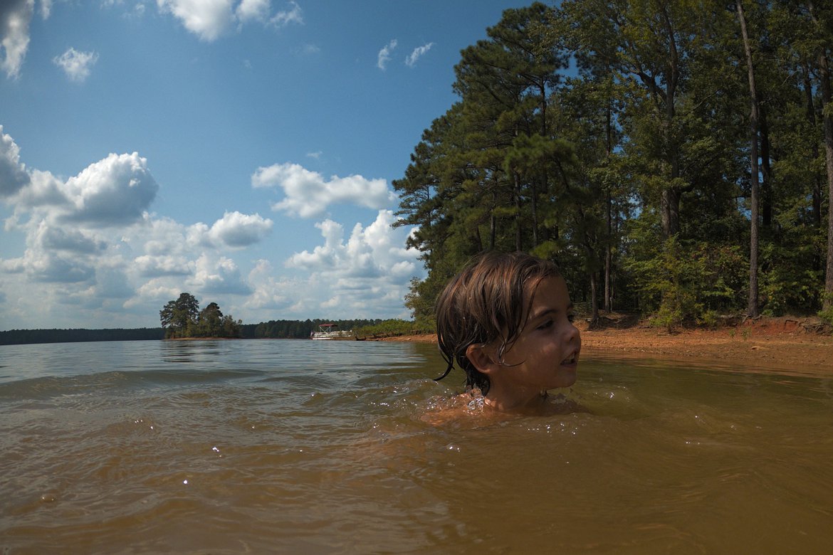 boy swimming, raysville, ga photographed by luxagraf