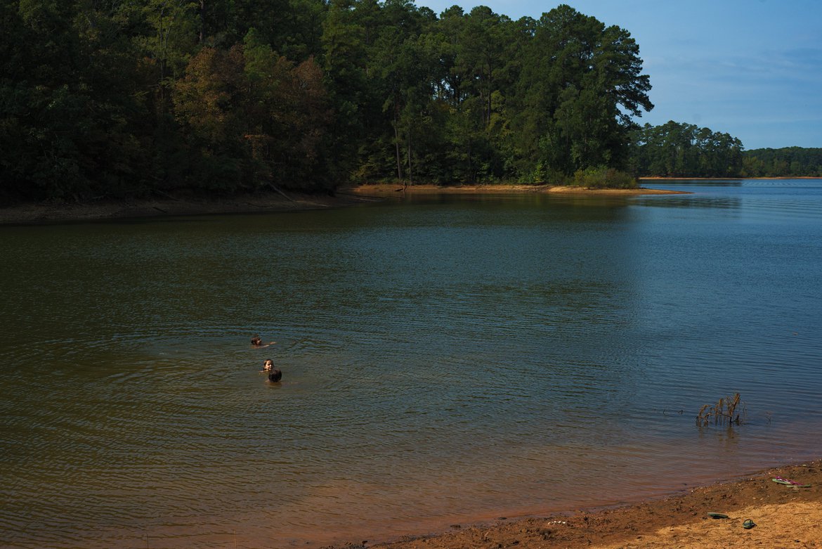 swimming in lake, raysville, ga photographed by luxagraf