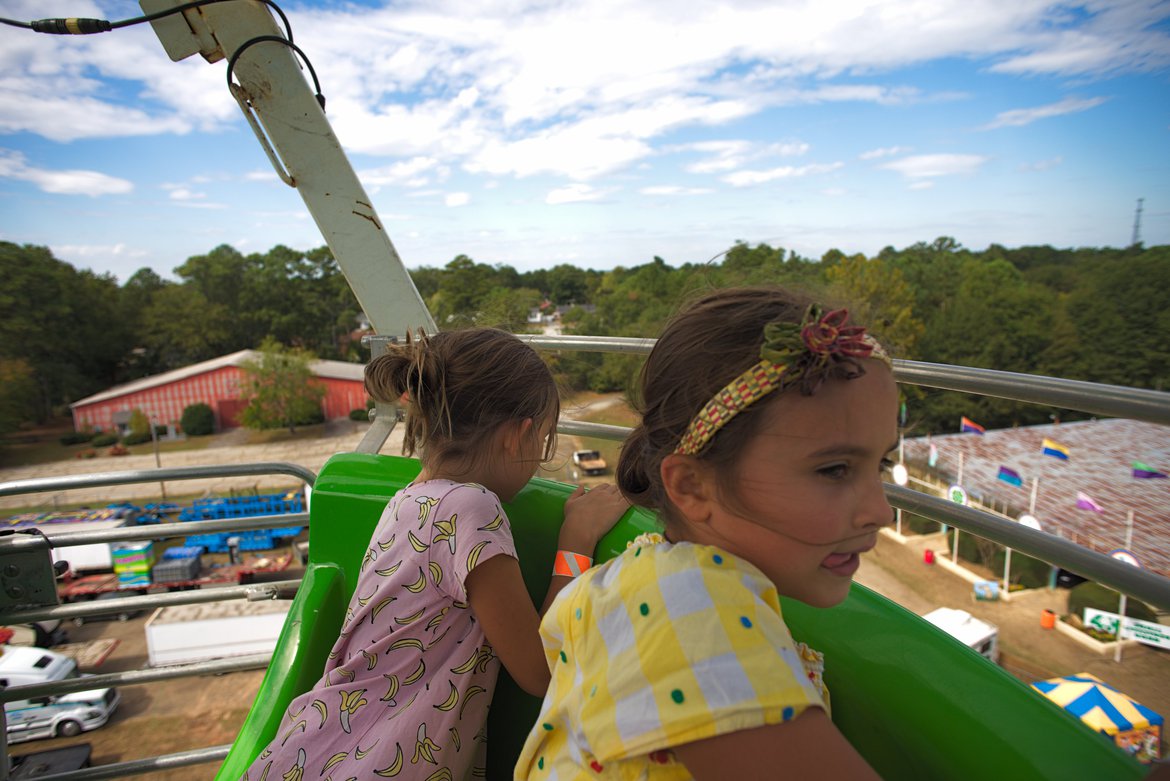 at the top of the ferris wheel, elberton county fair photographed by luxagraf