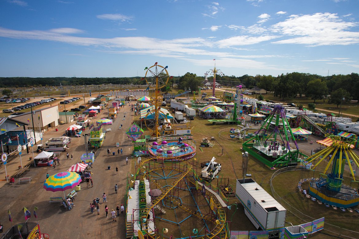 view from the top of the ferris wheel, elberton county fair photographed by luxagraf