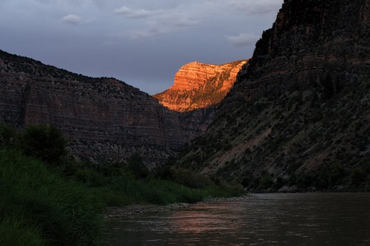 Sunset on the Green River, Dinosaur National Monument, Colorado photographed by luxagraf