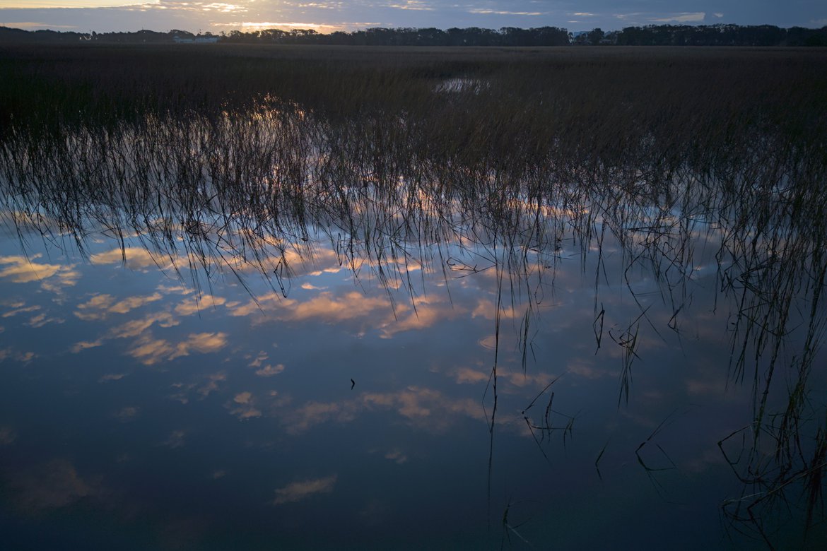 Edisto Marsh at dawn, Edisto, SC photographed by luxagraf