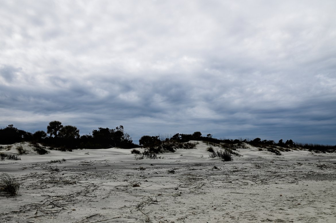 storm over the dunes, hunting island photographed by luxagraf