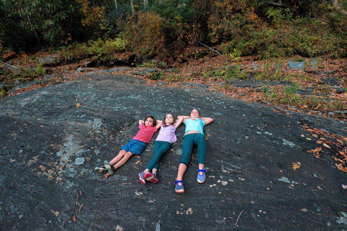 laying on a rock, watching the bats come out at sundown photographed by Scott Gilbertson