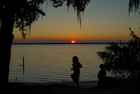 girl dancing in the sunset