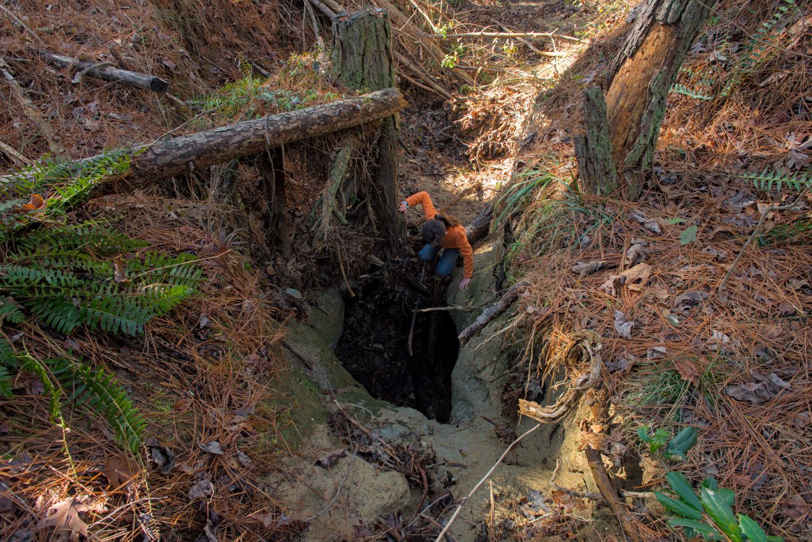 sink hole in a tributary photographed by luxagraf