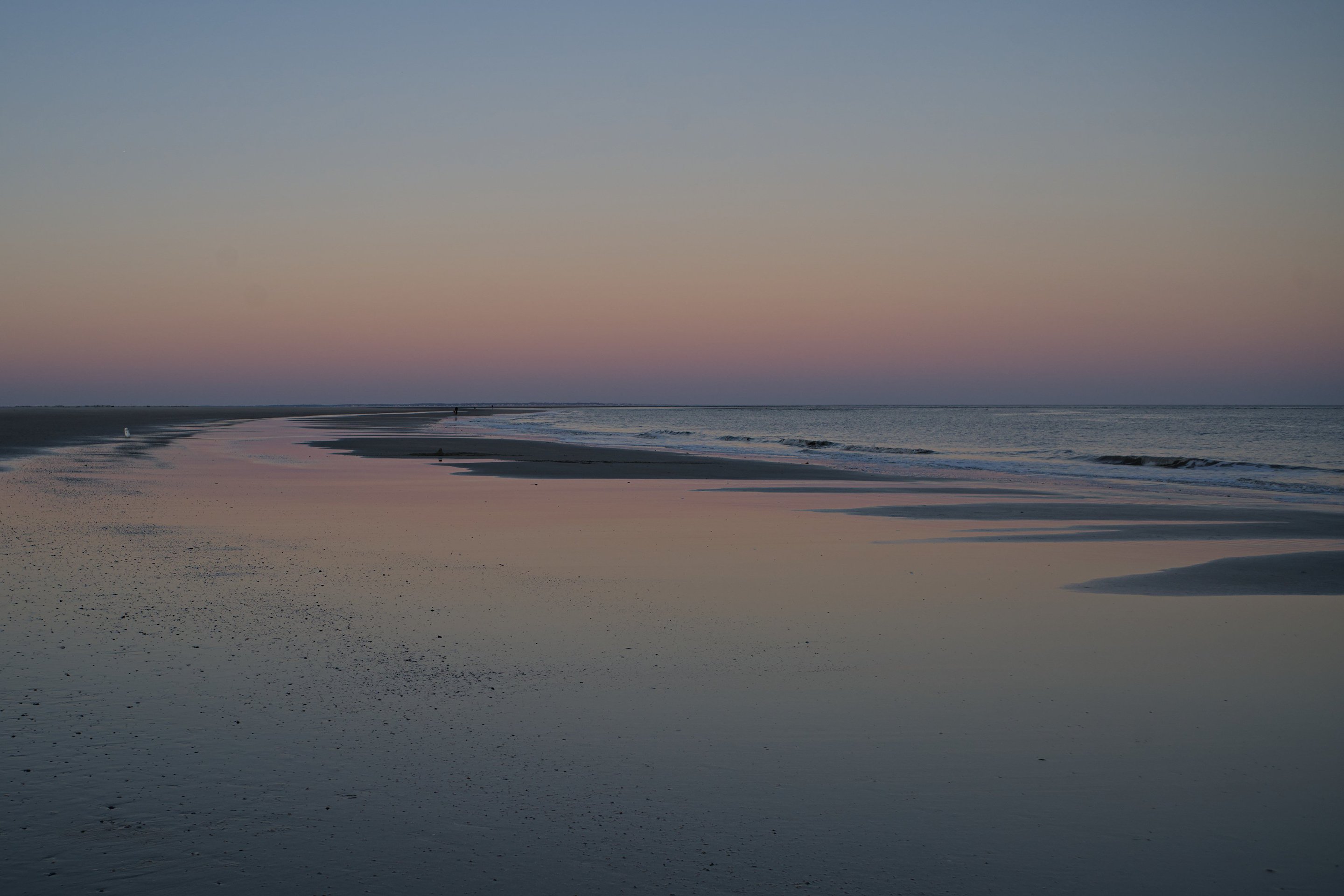 twilight on the shore, hunting island, sc photographed by luxagraf