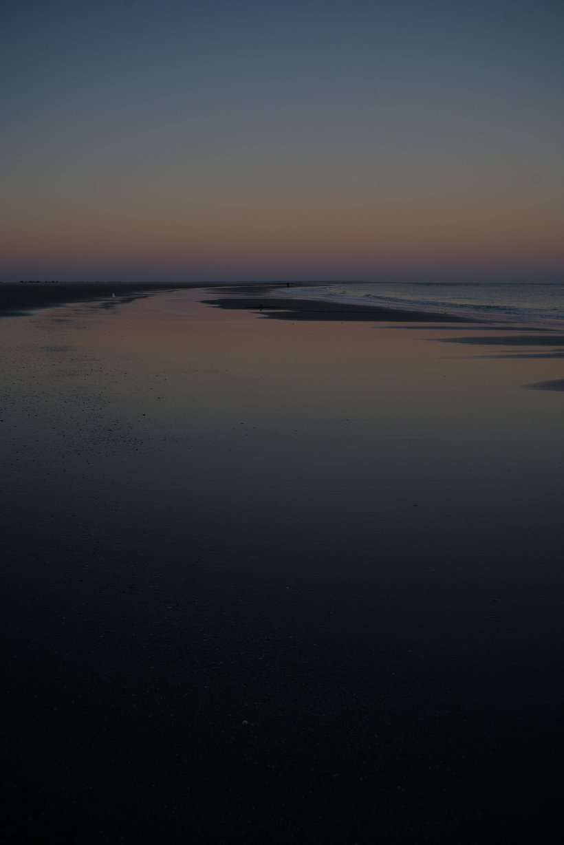 twilight on the shore, hunting island, sc photographed by luxagraf