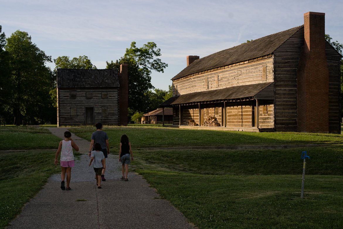 walking around fort massac state park's replica fort photographed by luxagraf