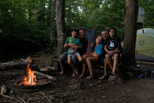 campfire, porcupine mountains, mi photographed by luxagraf