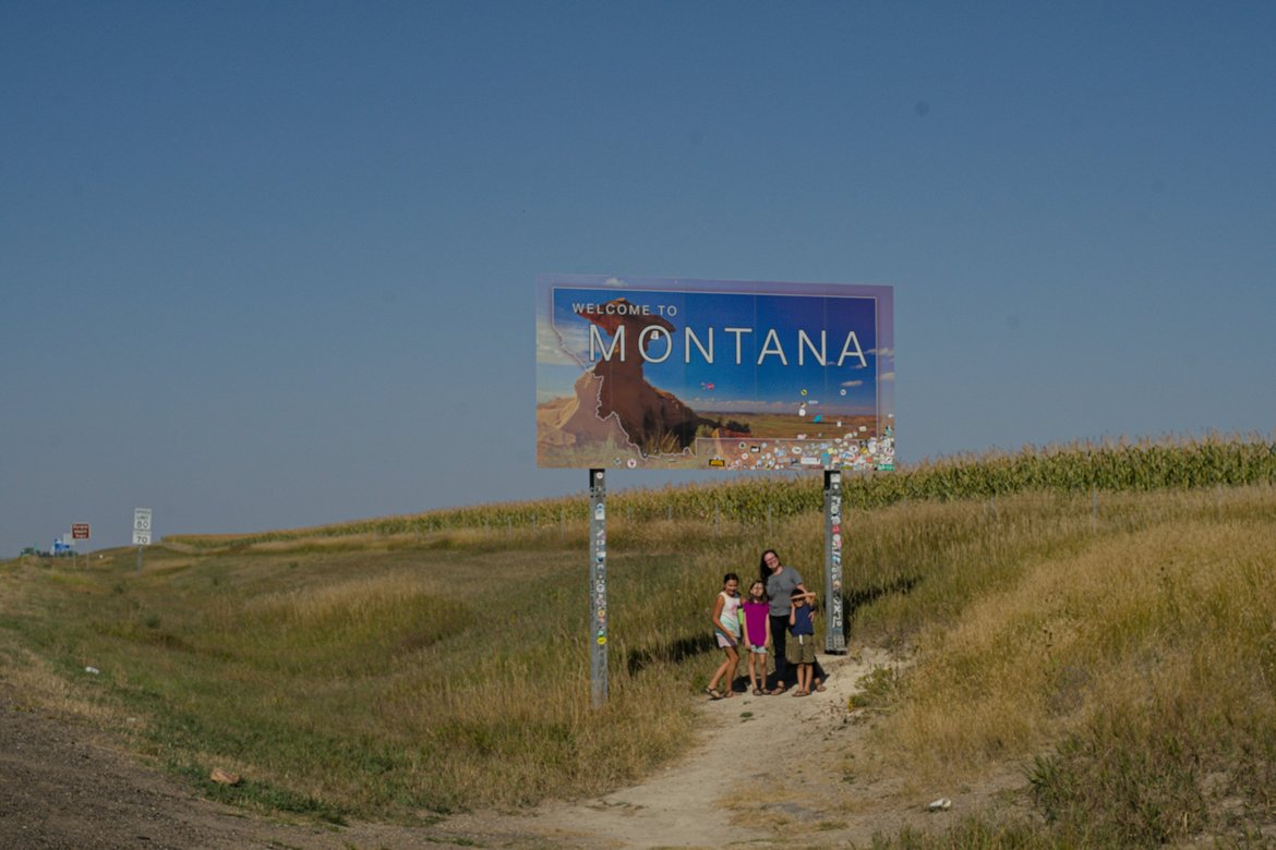 Welcome to montana sign photographed by luxagraf