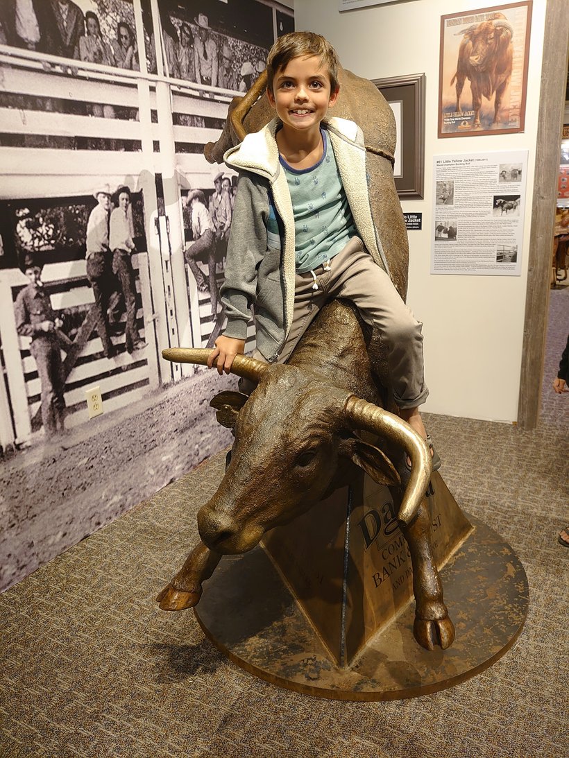 ride a replica bull at the cowboy museum photographed by luxagraf