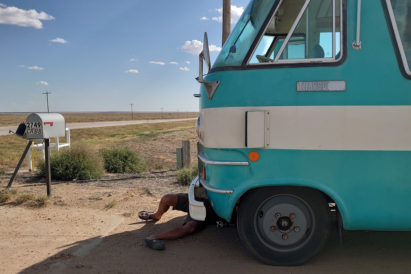me under the bus, just outside lamar colorado by Scott Gilbertson